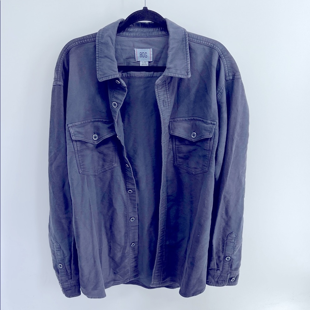 BDG heavy weight long sleeve button up shirt jacket shacket sz L
